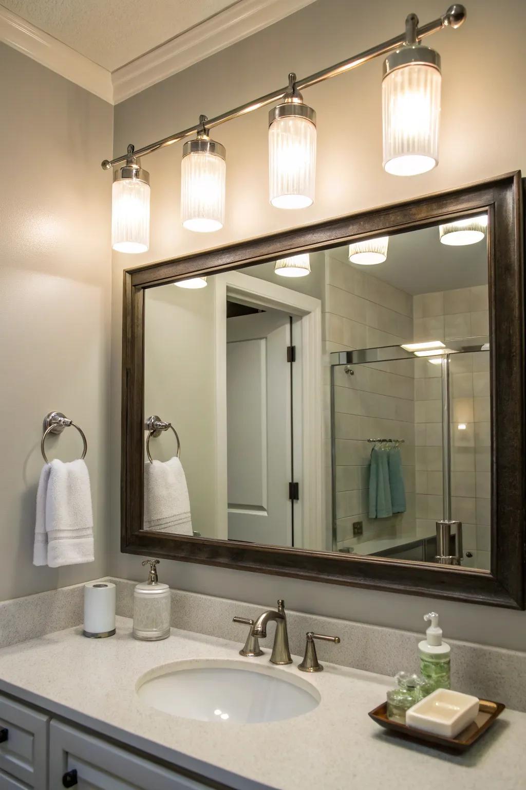 Opaque glass units fashion a subdued, serene radiance.