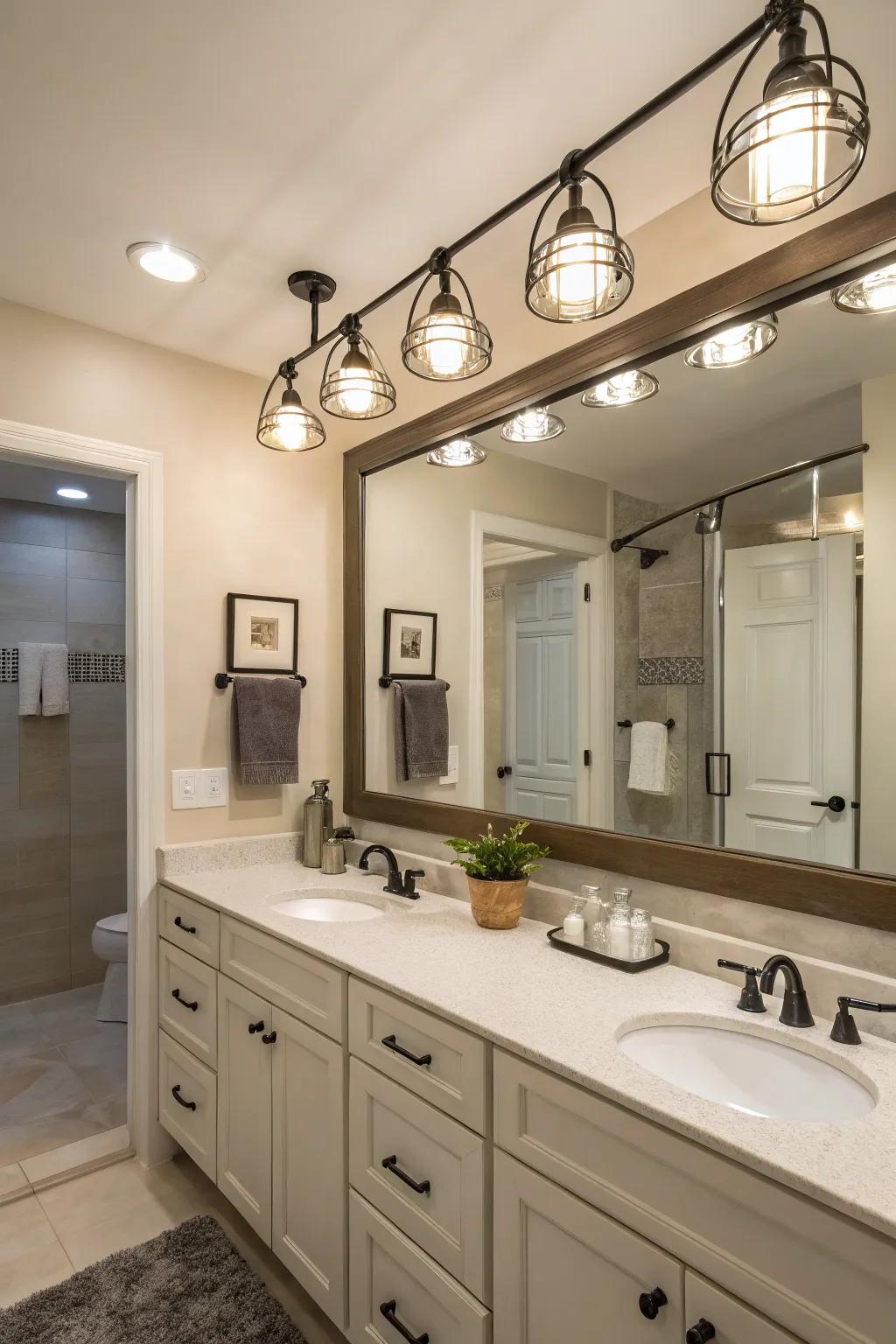Swivel heads provide adaptable lighting solutions.