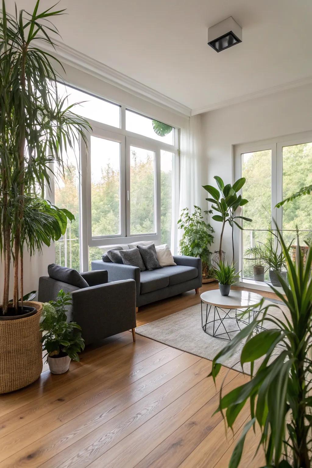 Bamboo flooring: sustainable and stylish.