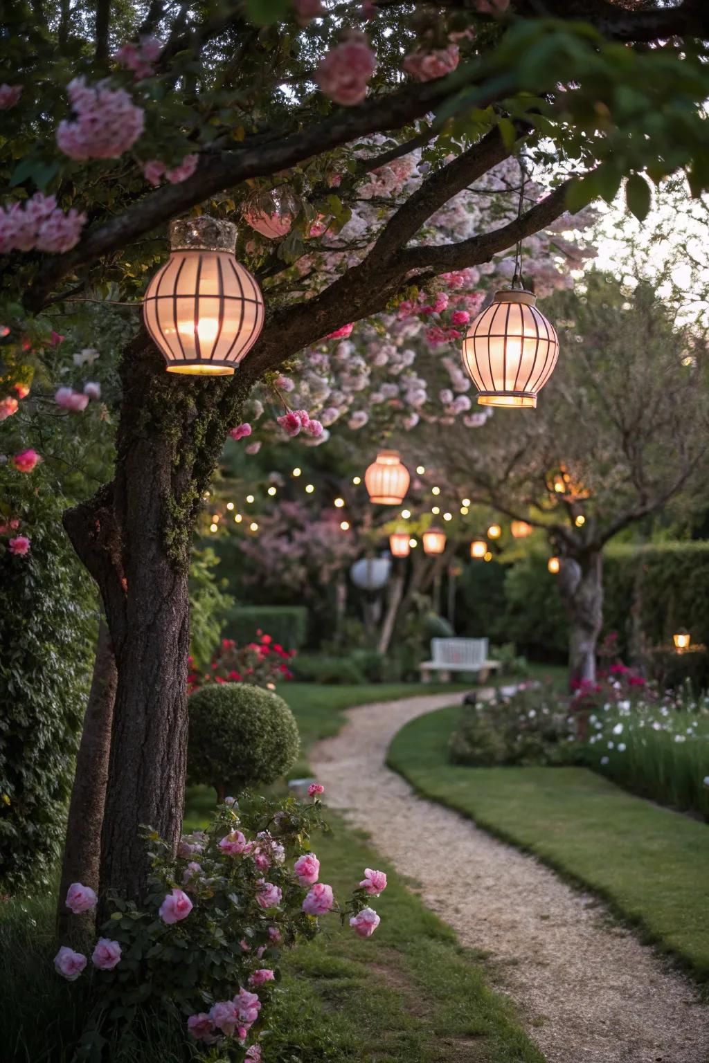<strong><em>Twilight</em></strong> lanterns enhance outdoor romance.” loading=”lazy” class=”pimg”>
	</picture><figcaption><strong><em>Twilight</em></strong> lanterns enhance outdoor romance.</figcaption></figure>
<p>Dangle ornamental <strong><em>Twilight</em></strong> lanterns in your garden to conjure an enchanting nighttime vibe. I’m drawn to their soft radiance, which introduces a hint of romance to any gathering, making everything feel a bit more special.</p>
<h3>Try these:</h3>
<ul class=