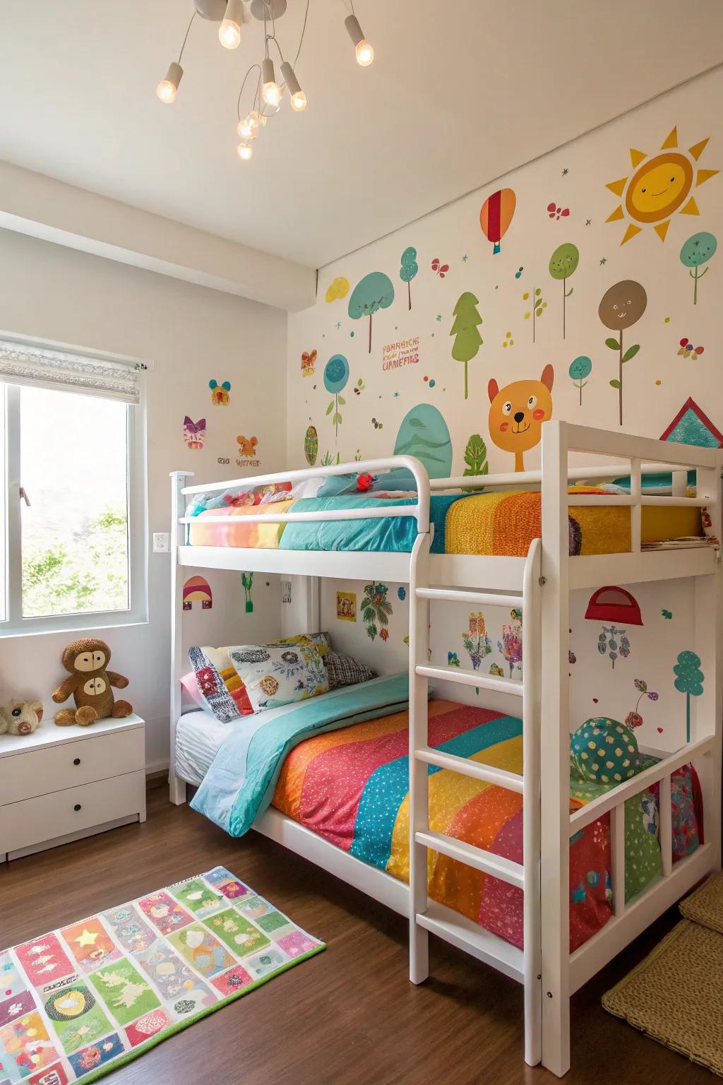 Wall decals give a shared space personality and fun.