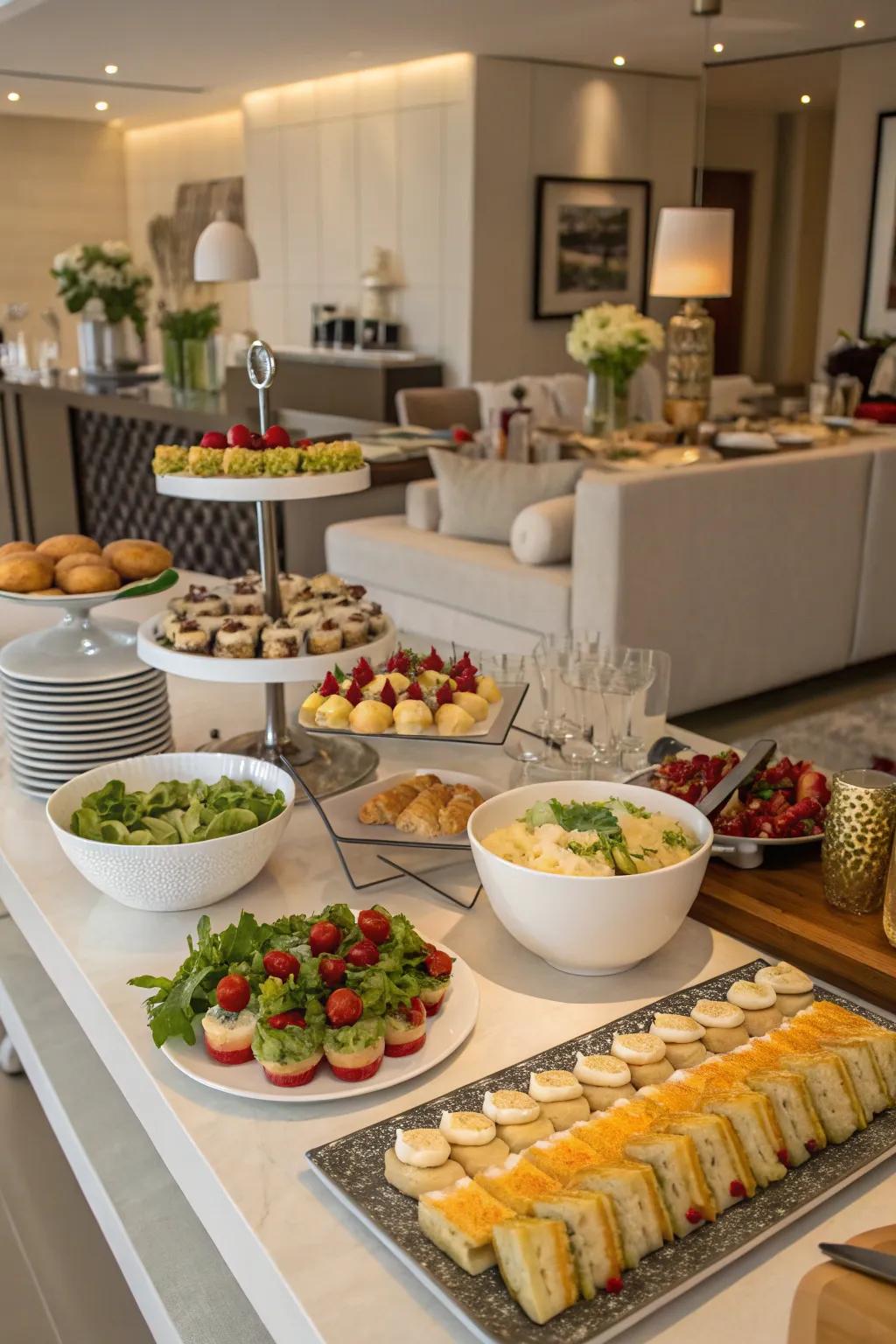 Artistic arrangements turn your buffet into a visual feast.