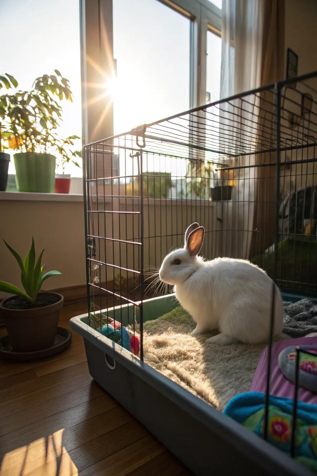Inherent illumination brings warmth and cheerfulness to the bunny’s expanse.