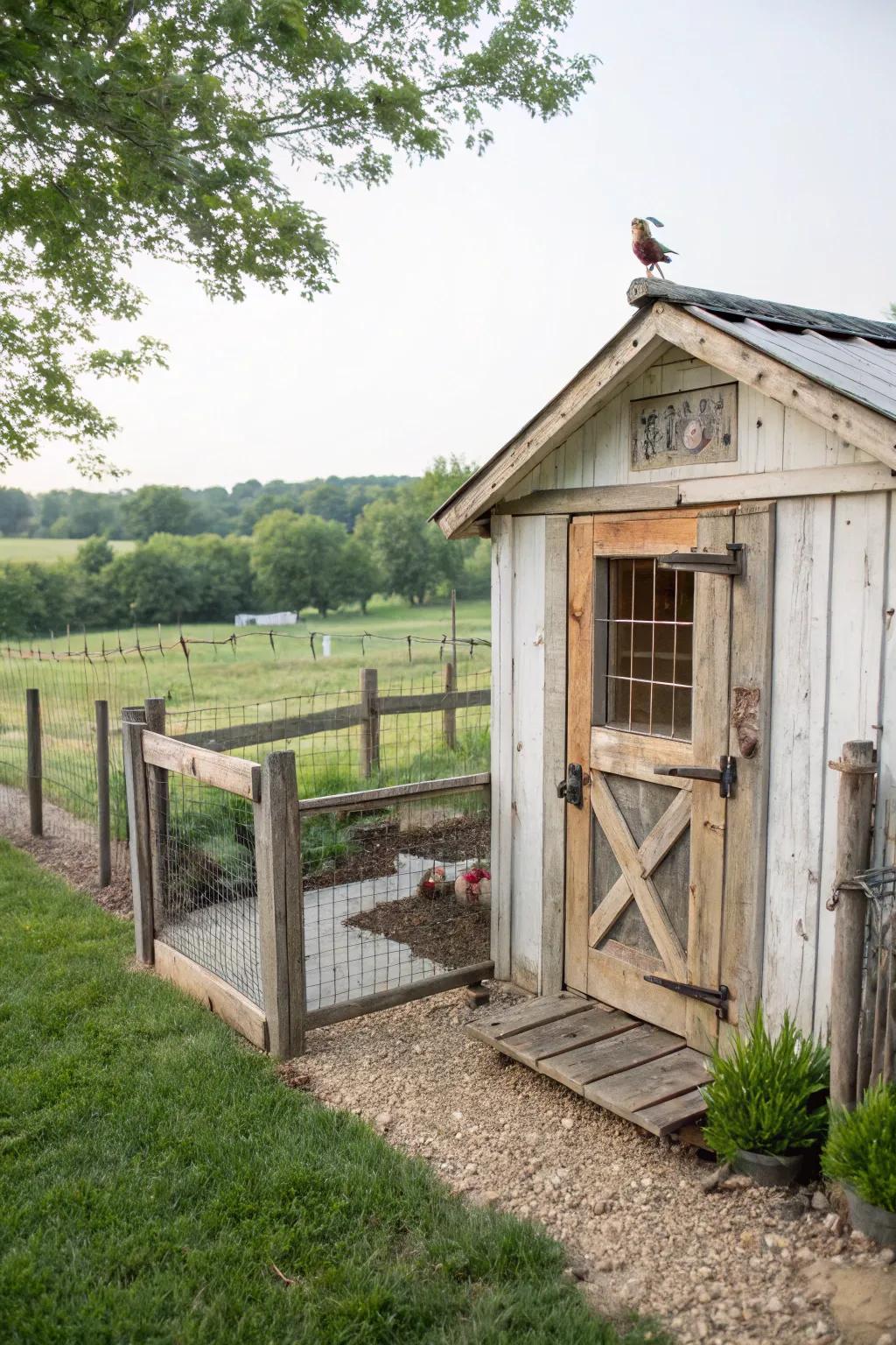 Repurposed goods give your hen house a distinctive personality.