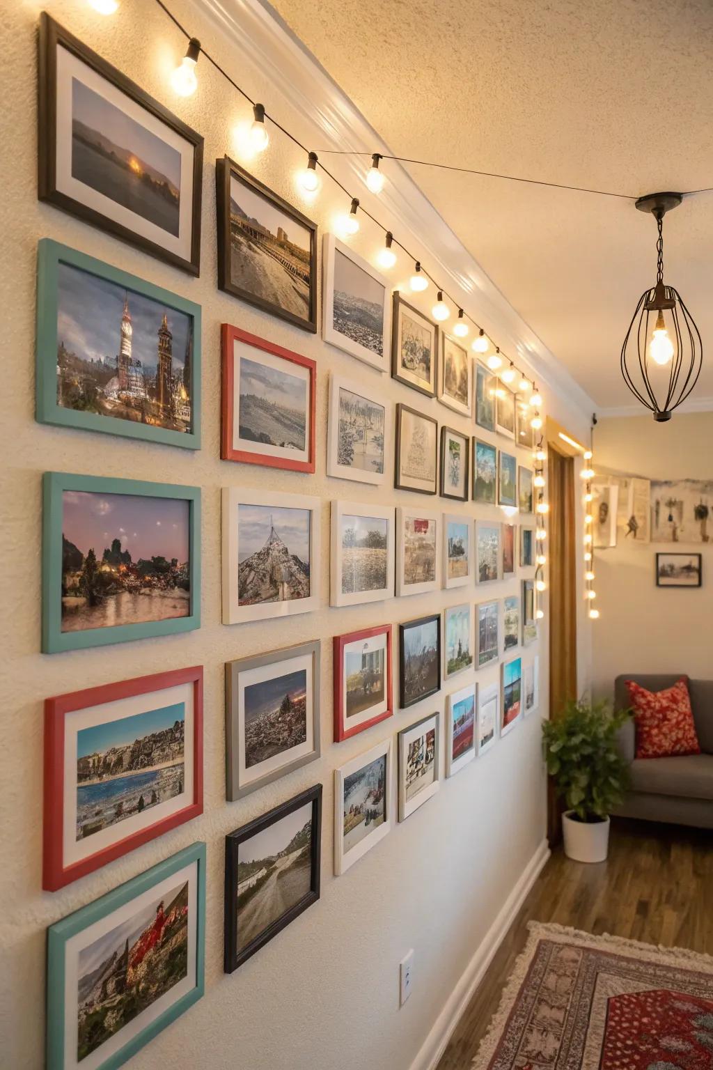 A photo display showing treasured memories.