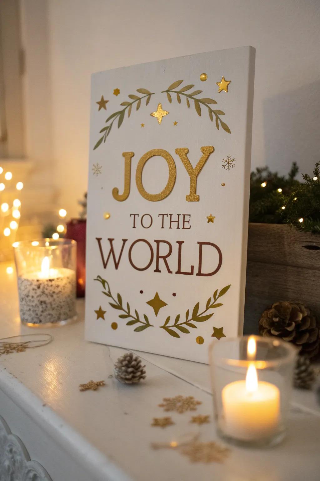 Add sparkle with metallic accents on your Christmas sign.