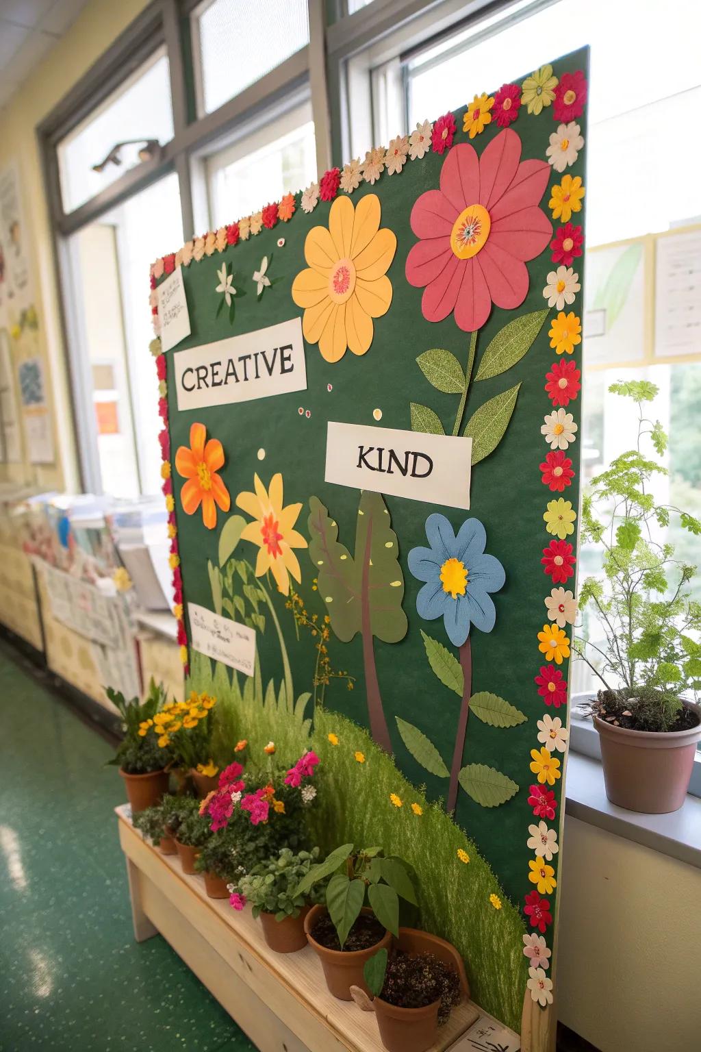 An encouraging and uplifting horticultural-centric bulletin board.