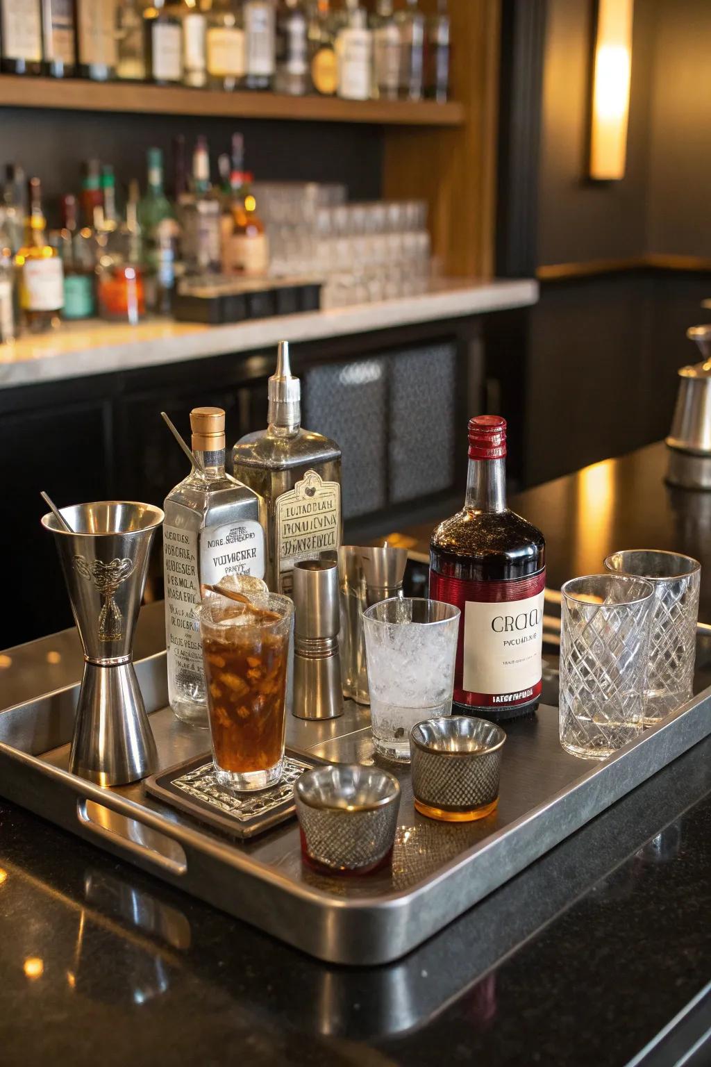 Trays keep everything organized and within reach.