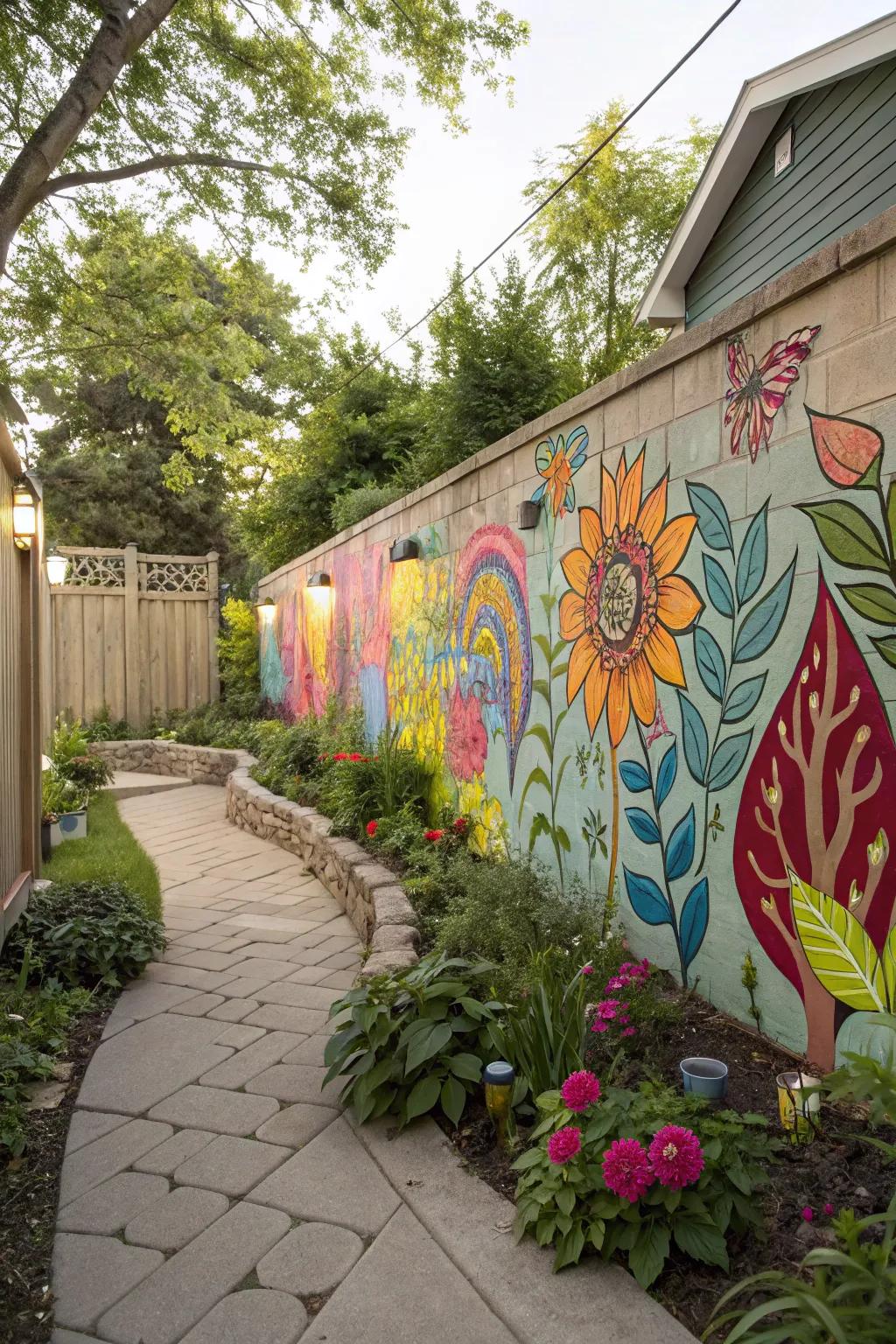 Stone-like wall stories: Color and creativity unleashed.