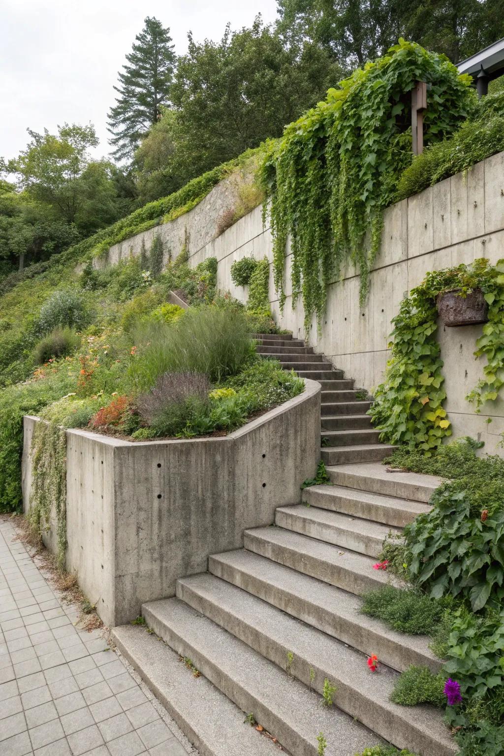 Integrated stairs deliver both flair and function to support structures.