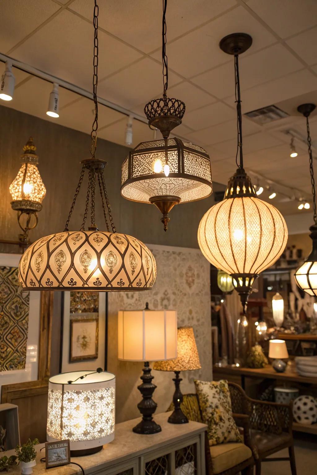 Diverse illumination imparts warmth and character.