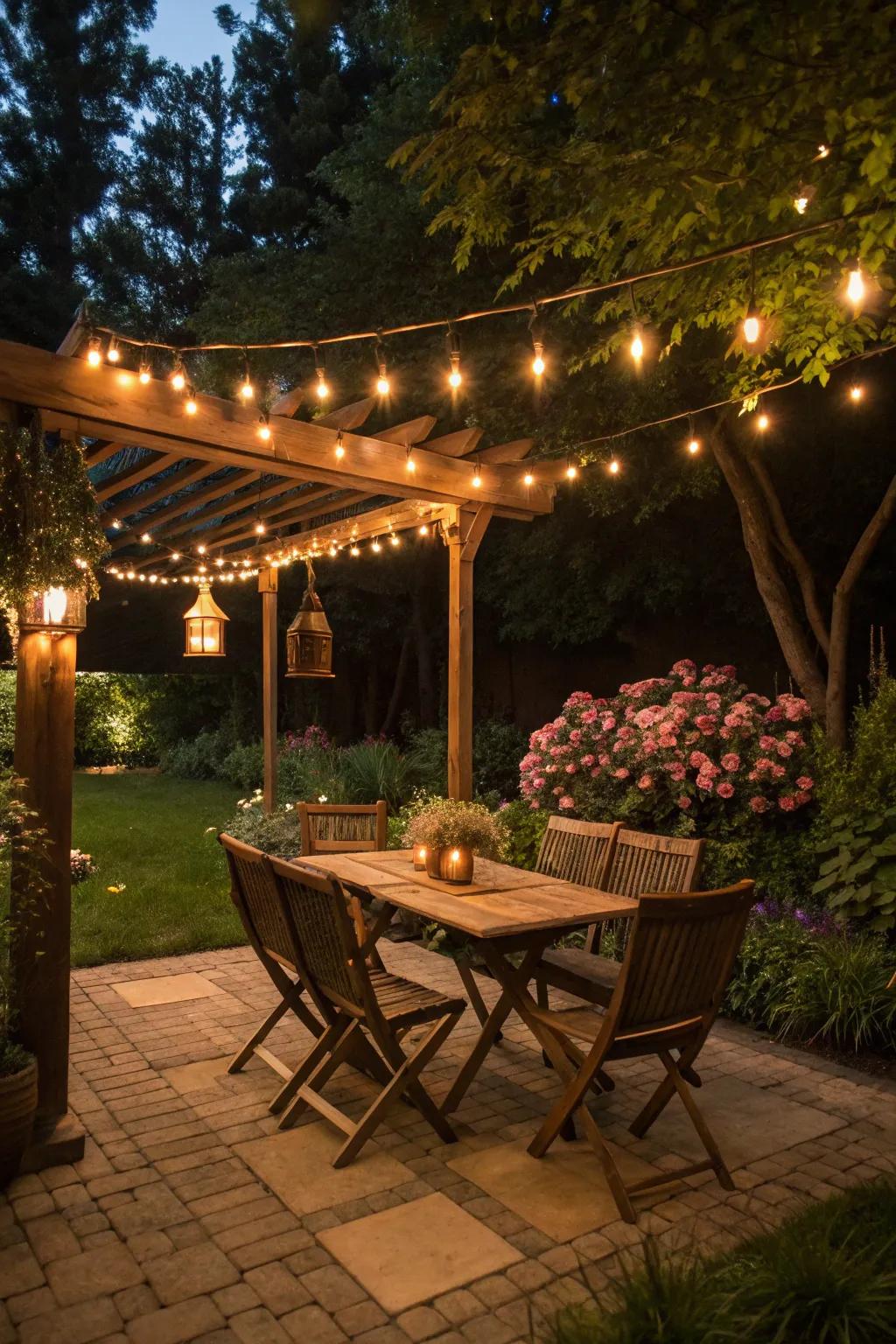Raw lighting revamps outdoor areas into snug retreats.