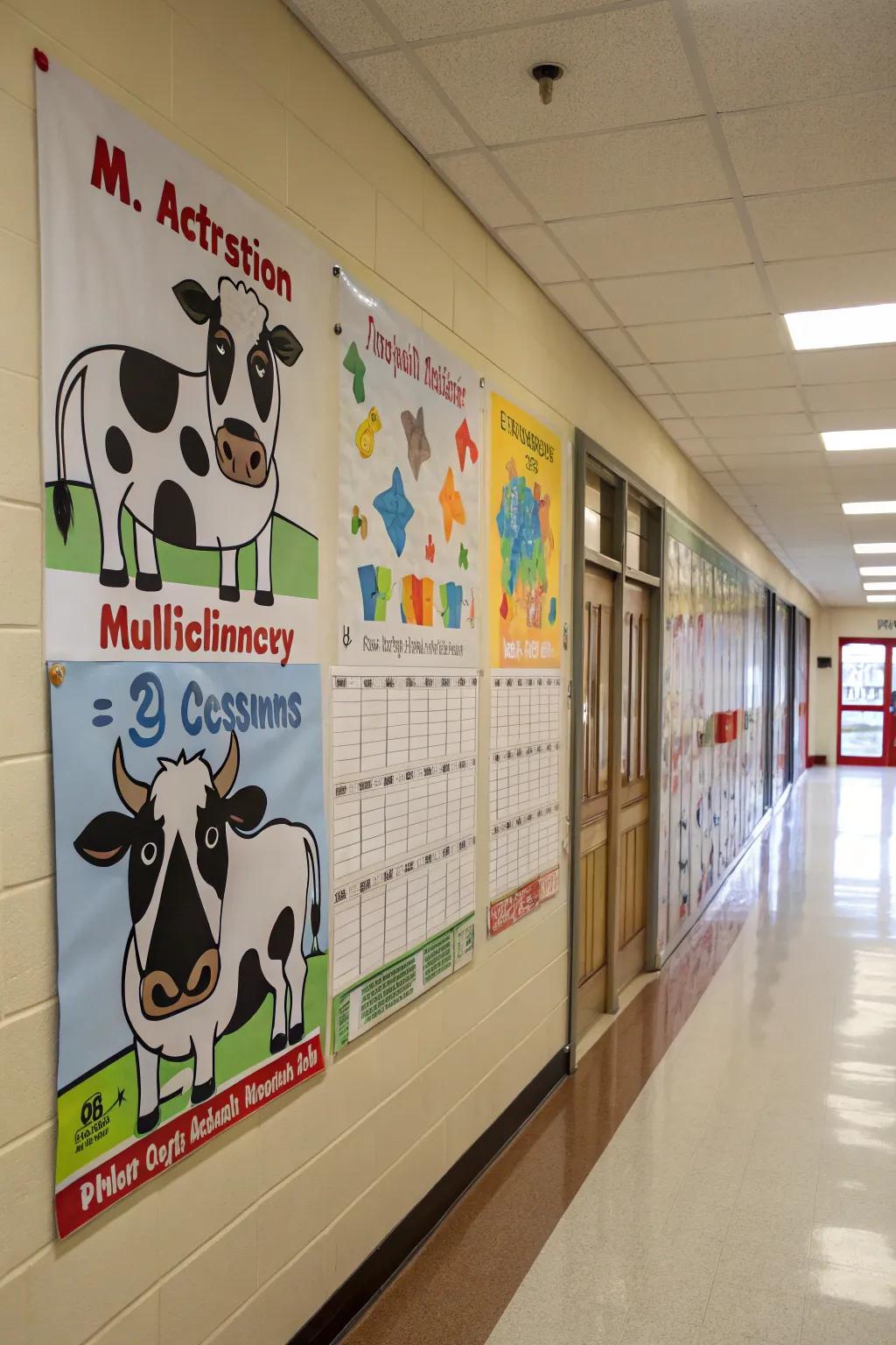 A 'Bull-dozing Our Way to Triumph' display for math learning
