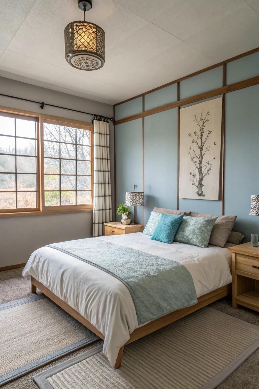 A zen-inspired bedroom promoting peace and relaxation.