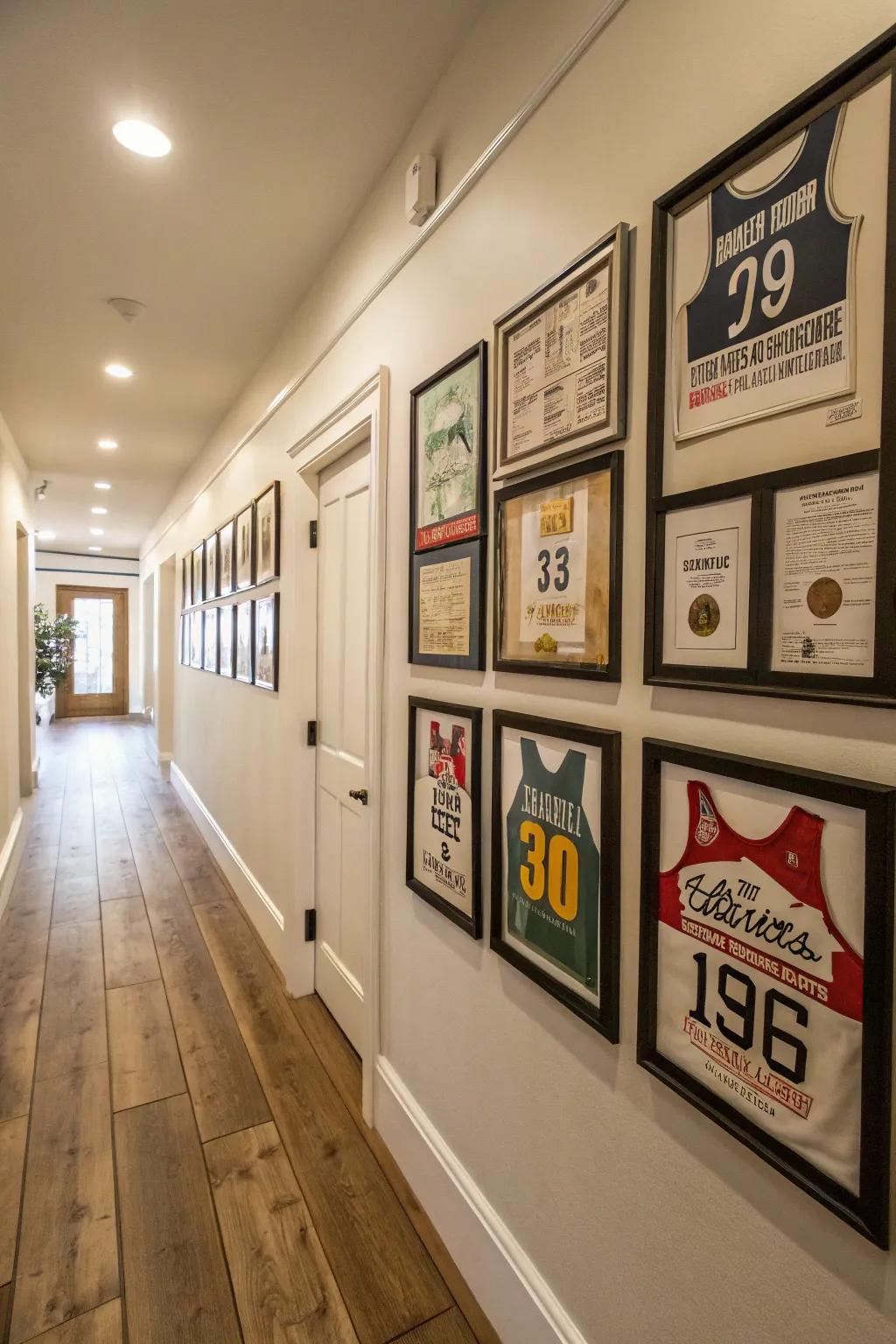 A selection of vintage competition identifiers offers a nostalgic and individual decorative component.
