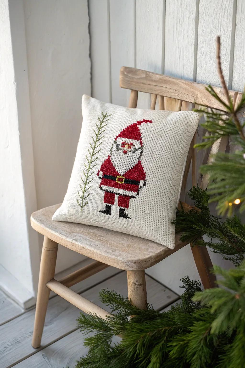 Accept the holiday spirit using simple cross stitch décor that captures the essence of Scandinavian elegance.