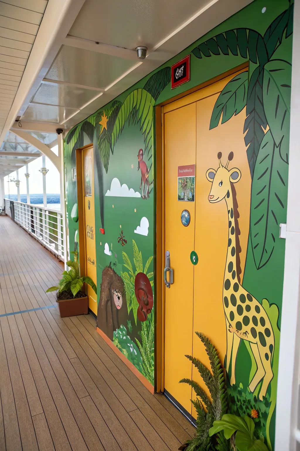 Incorporate some thrill through a safari-themed cruise entrance.