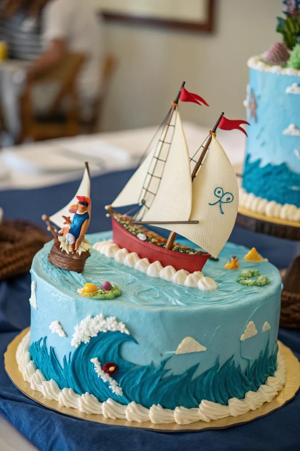 Exploration is brought to life in this sailing adventure scene.