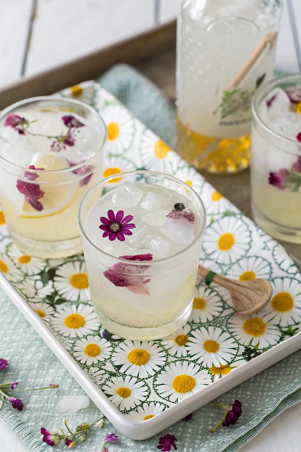 Refresh guests with daisy-infused refreshments.