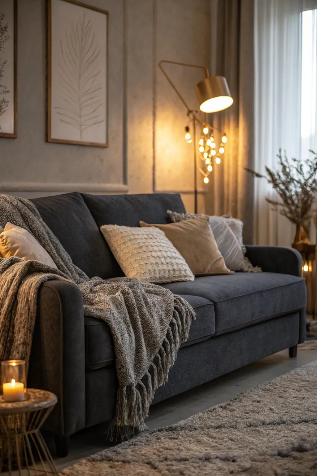 A peaceful haven is fashioned with gentle lighting and opulent surfaces.