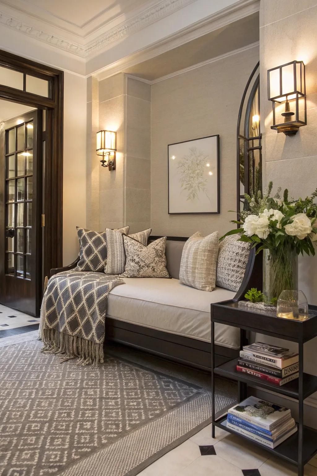 Welcome guests with a daybed in your entrance.