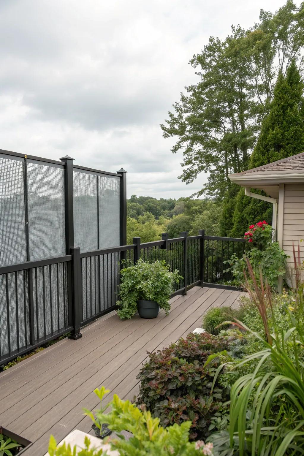 Privacy screens add seclusion and style.