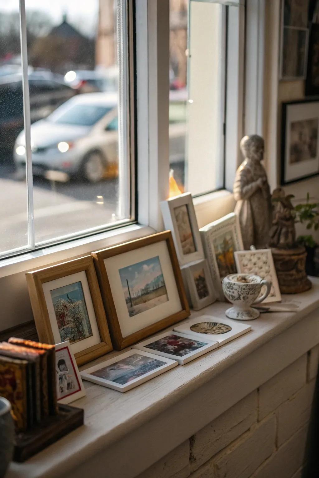 A miniature display space upon your window ledge appends a personalized and artistic nuance.