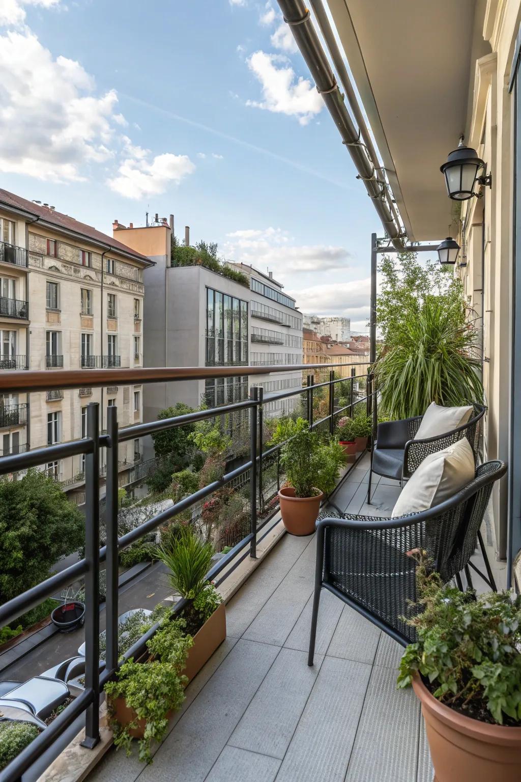 Metal pipes give an industrial chic look.