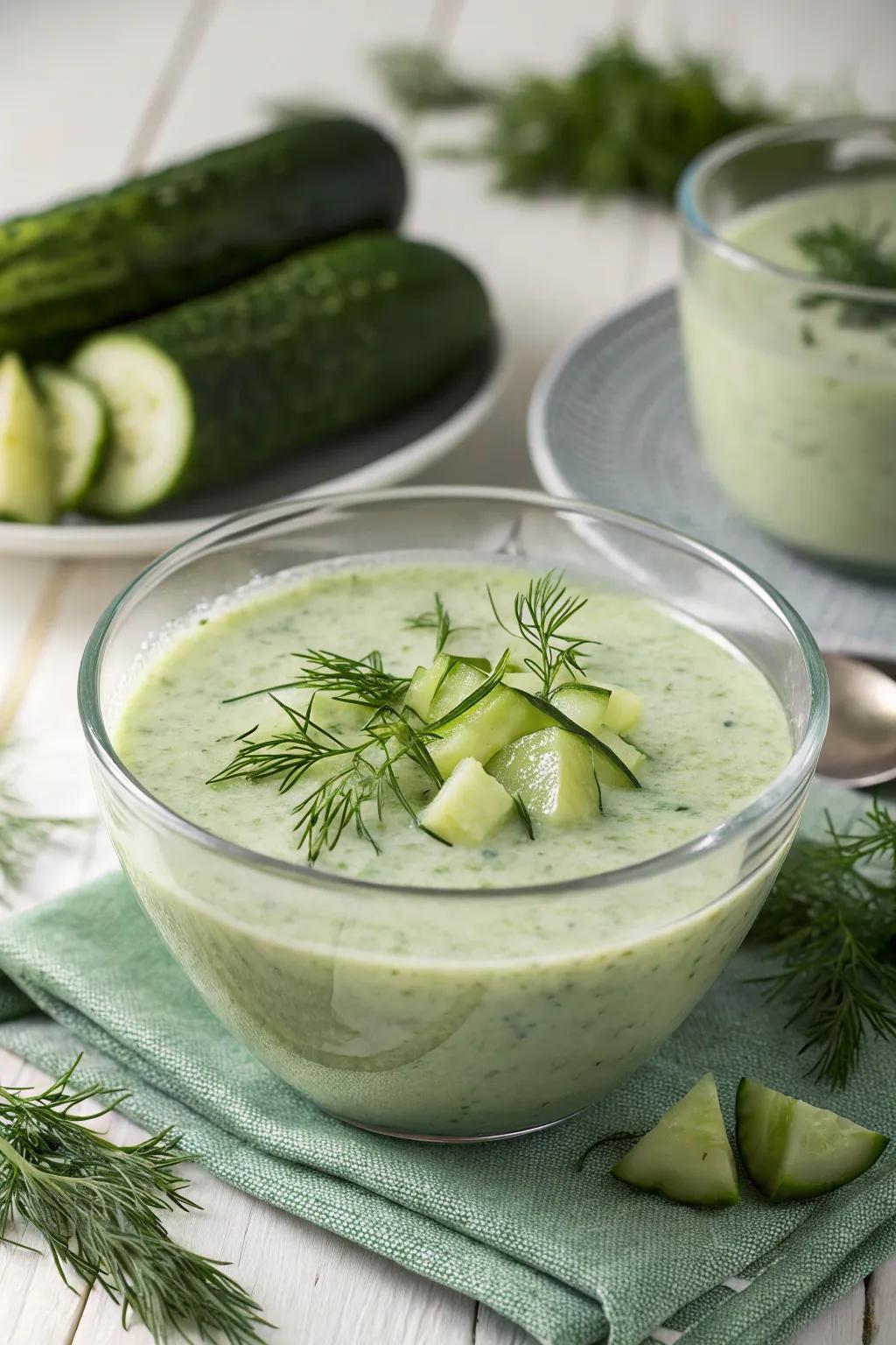 Cool down with a green soup.