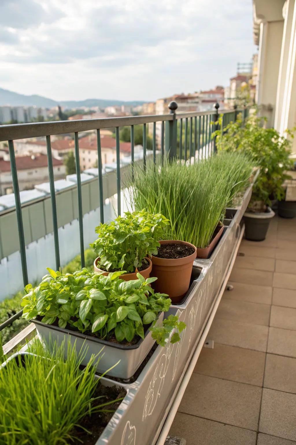 Edible plants offer healthy snacks and greenery.