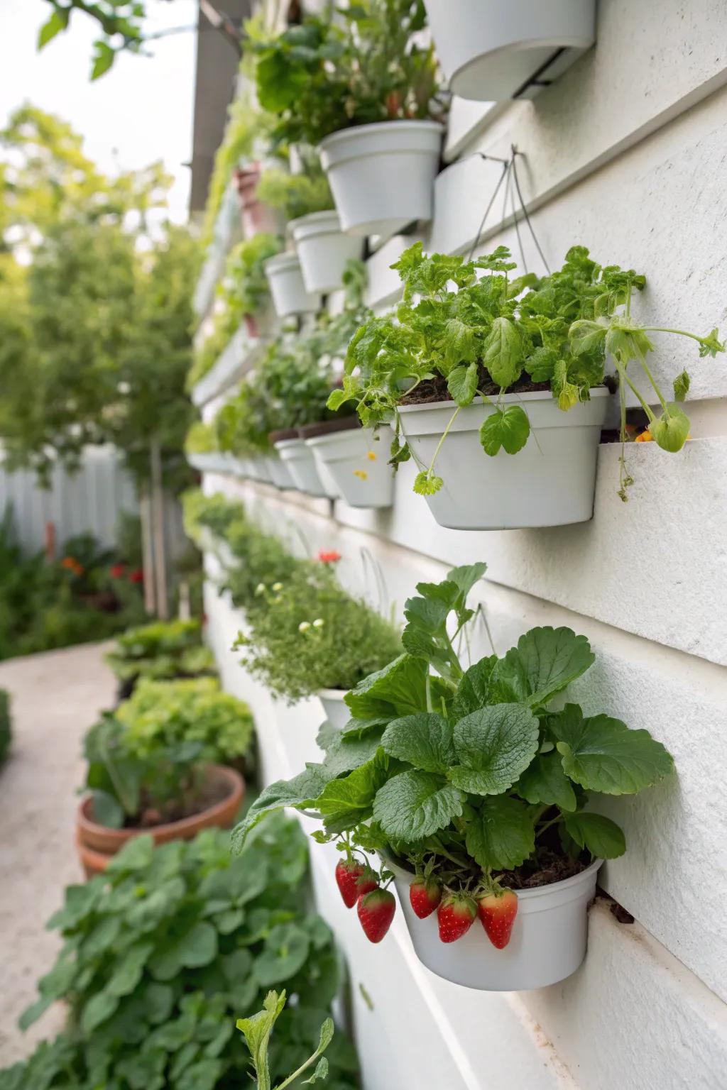An edible wall garden both functional and visually pleasing.