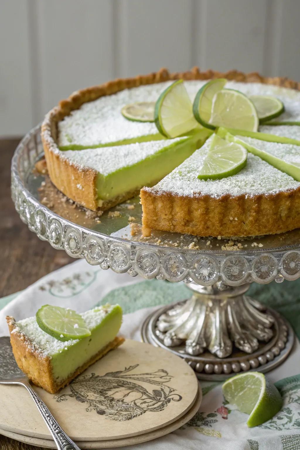 A dusting of powdered sugar fashioning a delicate culmination.