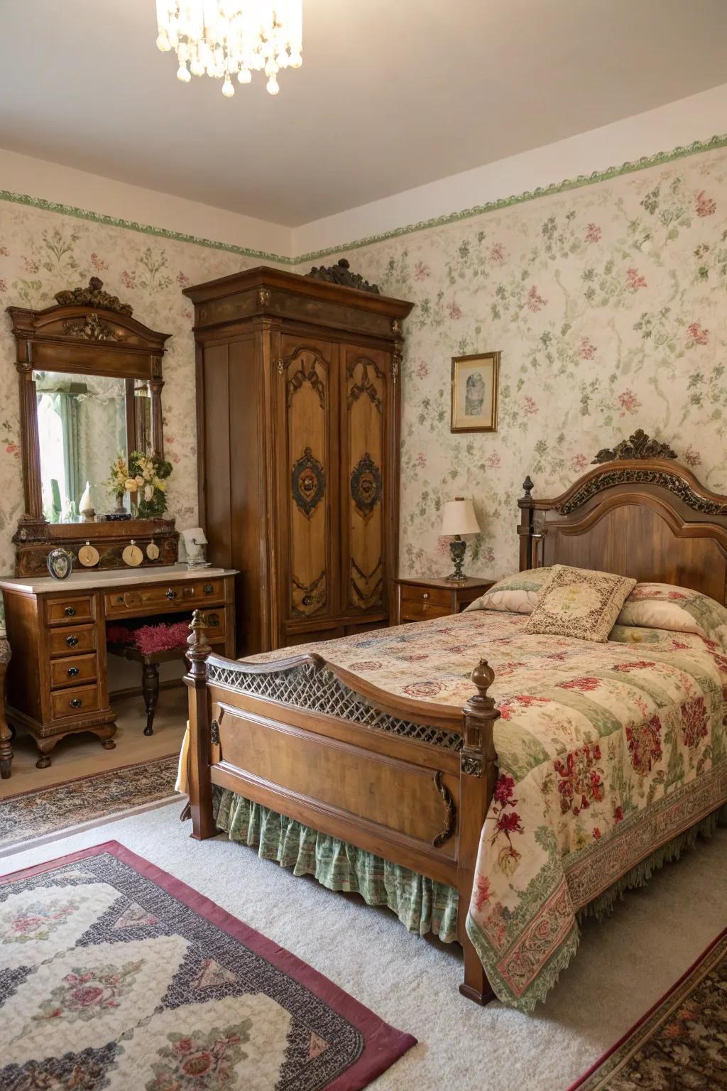 Aged discoveries adding charm and character to the room.