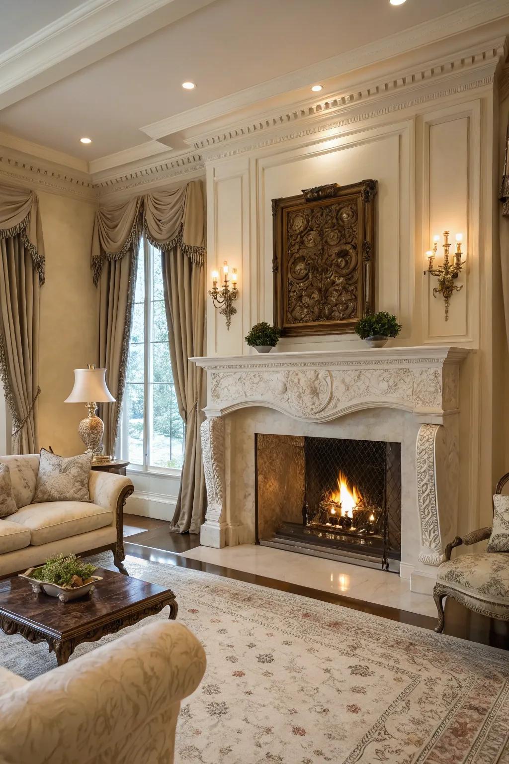 Marble mantels bring luxury and elegance to any fireplace.
