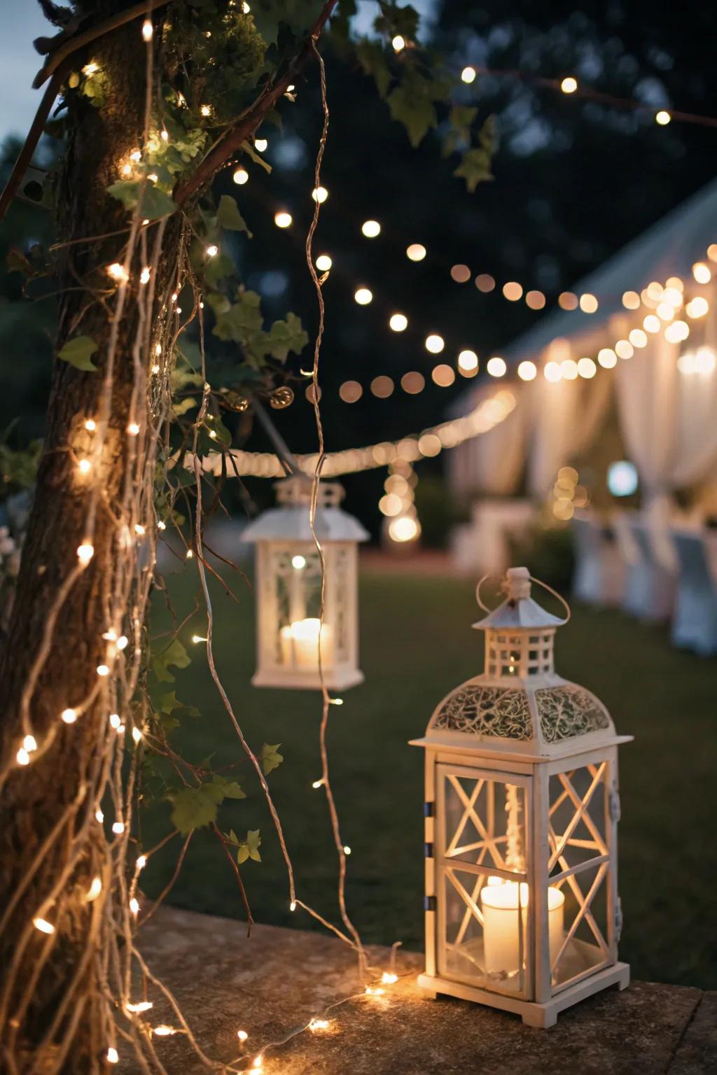 Captivating lighting builds a magical vibe for the birthday event.