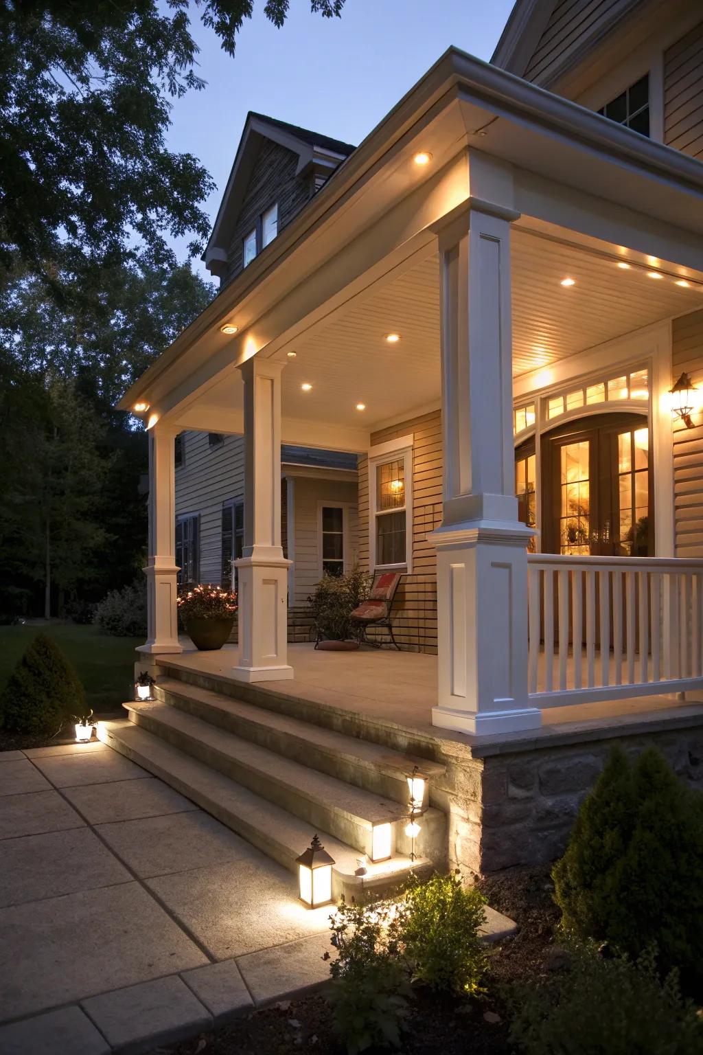 Spotlight your home's architecture with integrated lighting.