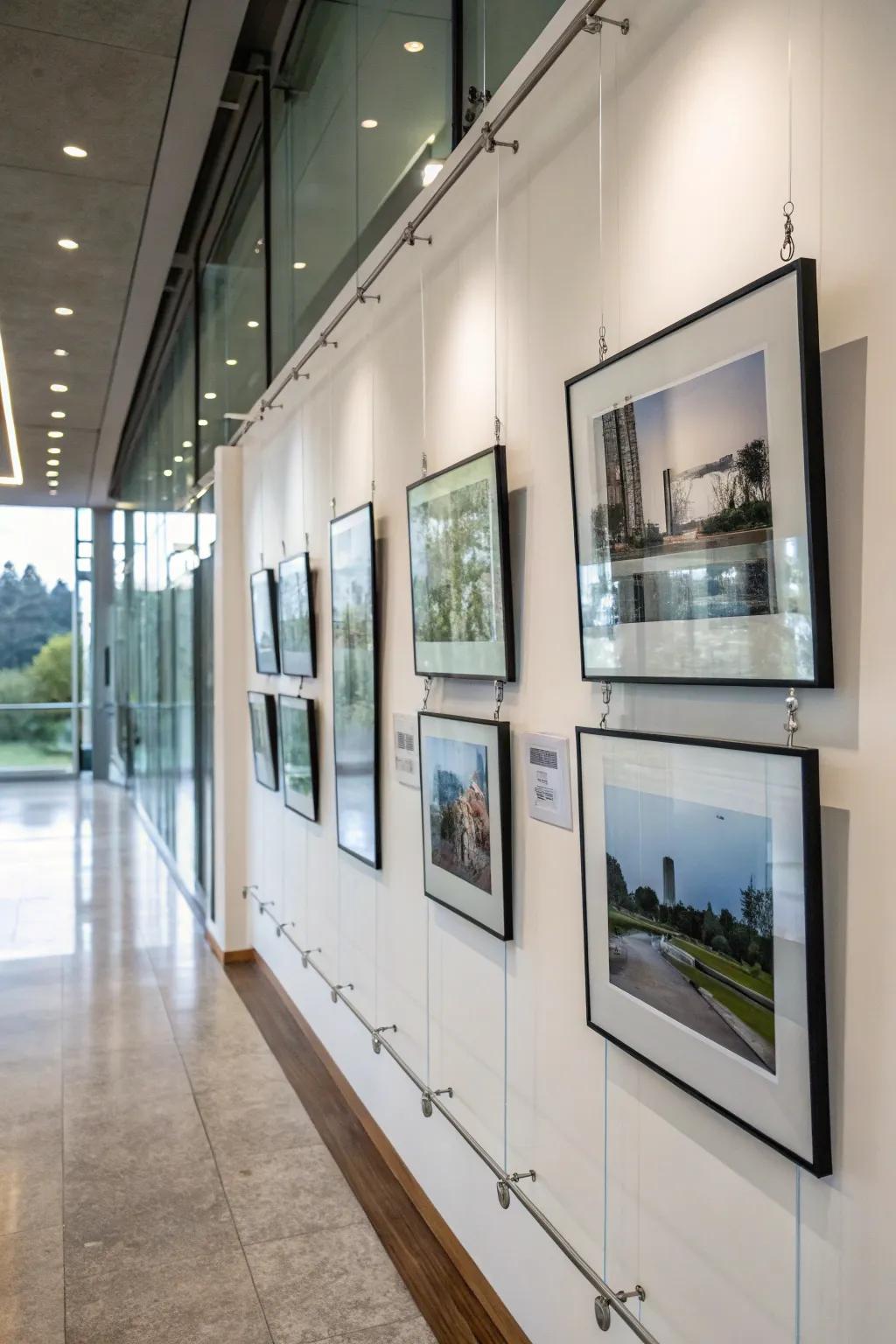 Floating frames offer a streamlined, modern artistic presentation.