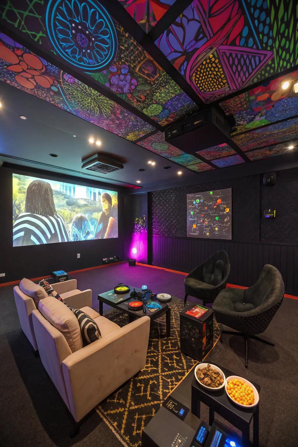 Projectors introduce a dynamic component to gaming room ornamentation.