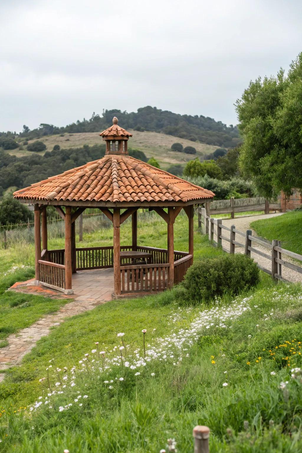 Baked clay pavers offer an earthy, warm touch that complements outdoor environments.