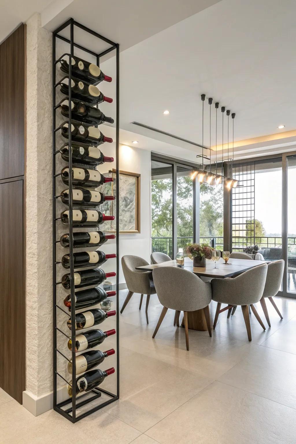 Store and display with a unique wine holder.