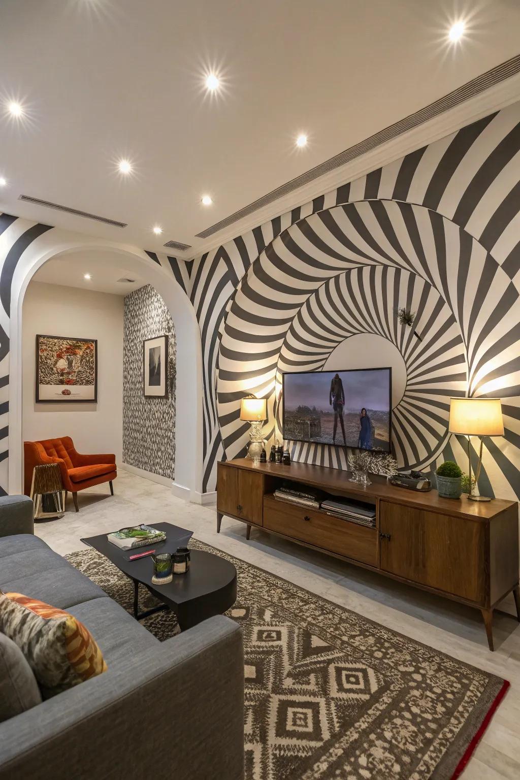 As a visual delight and a conversation starter, optical illusion art.