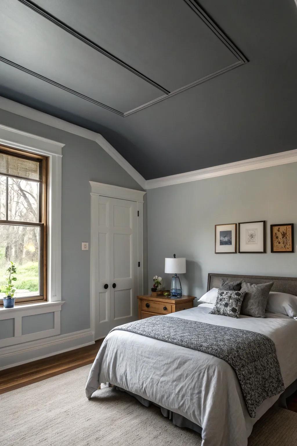 An emphasized ceiling adds surprise depth and intimacy.