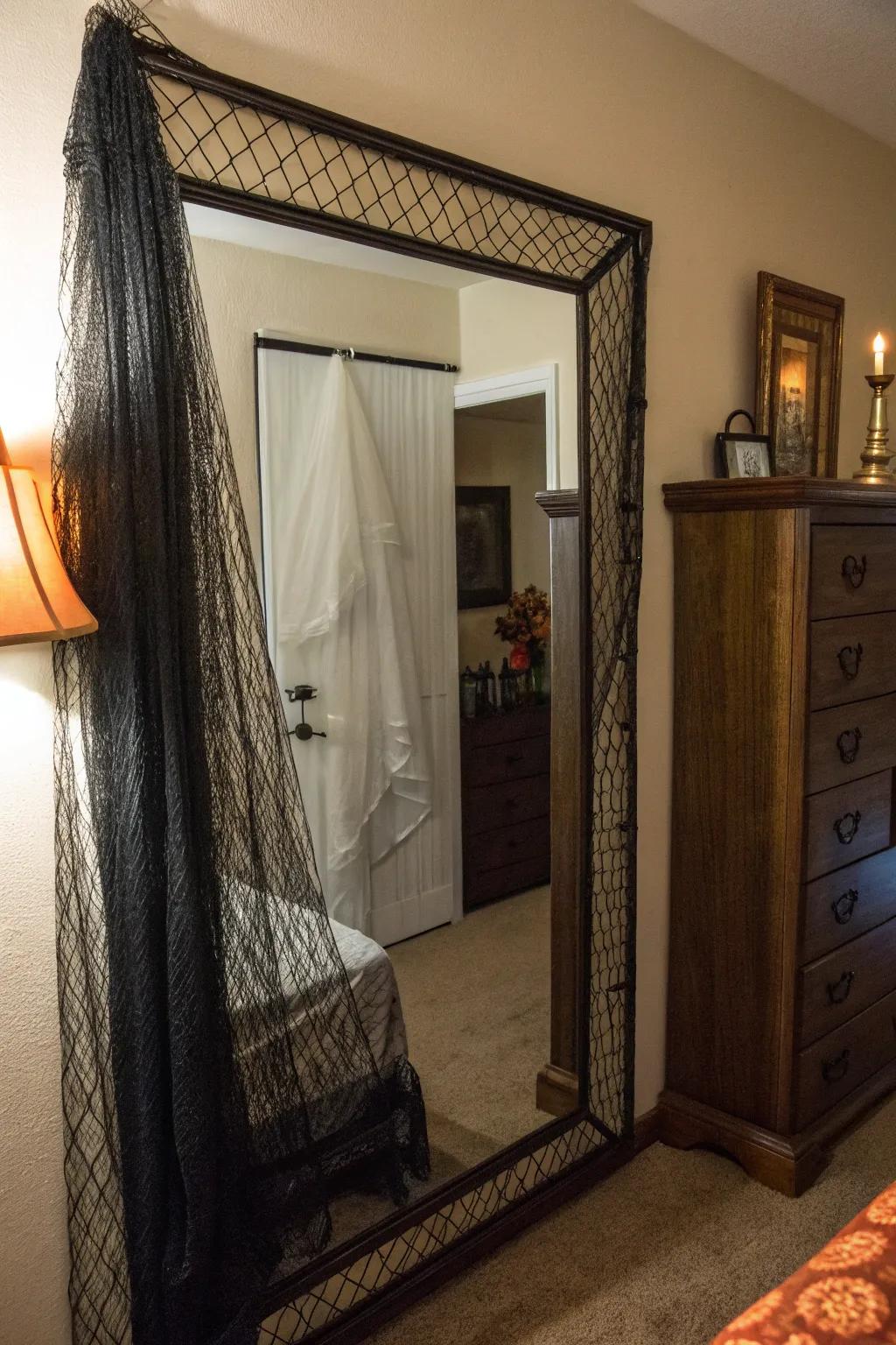 Mesh-laden reflectors append an atmosphere of mystery to your aesthetic.