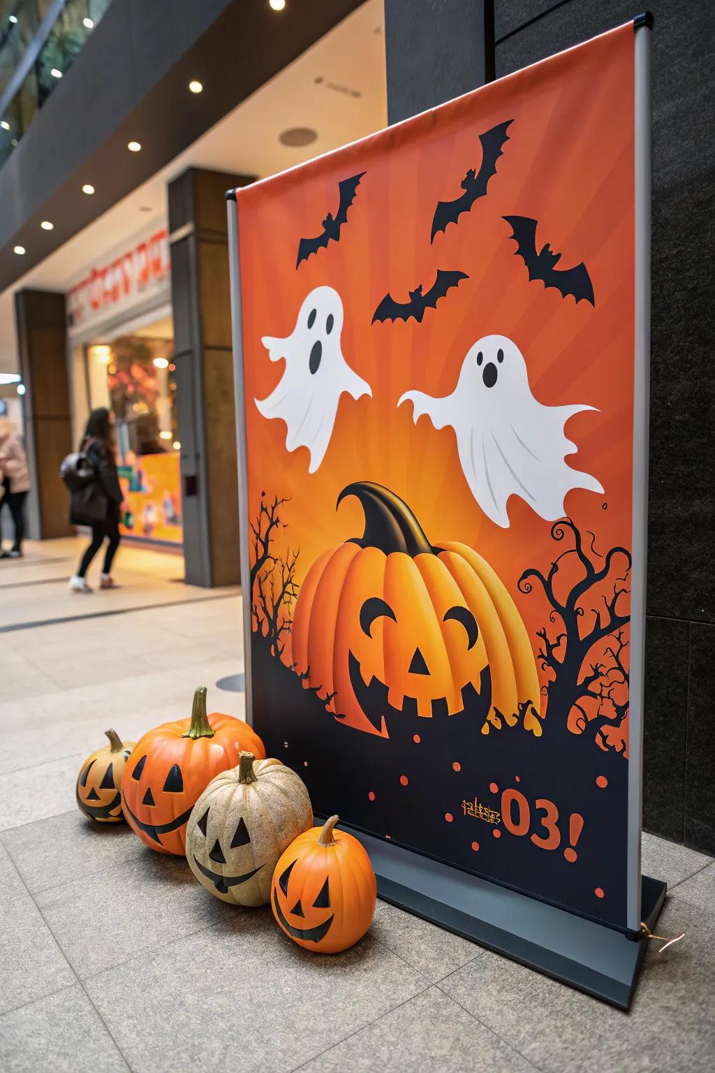 Engaging sculpted pieces poster for an engaging Halloween display.