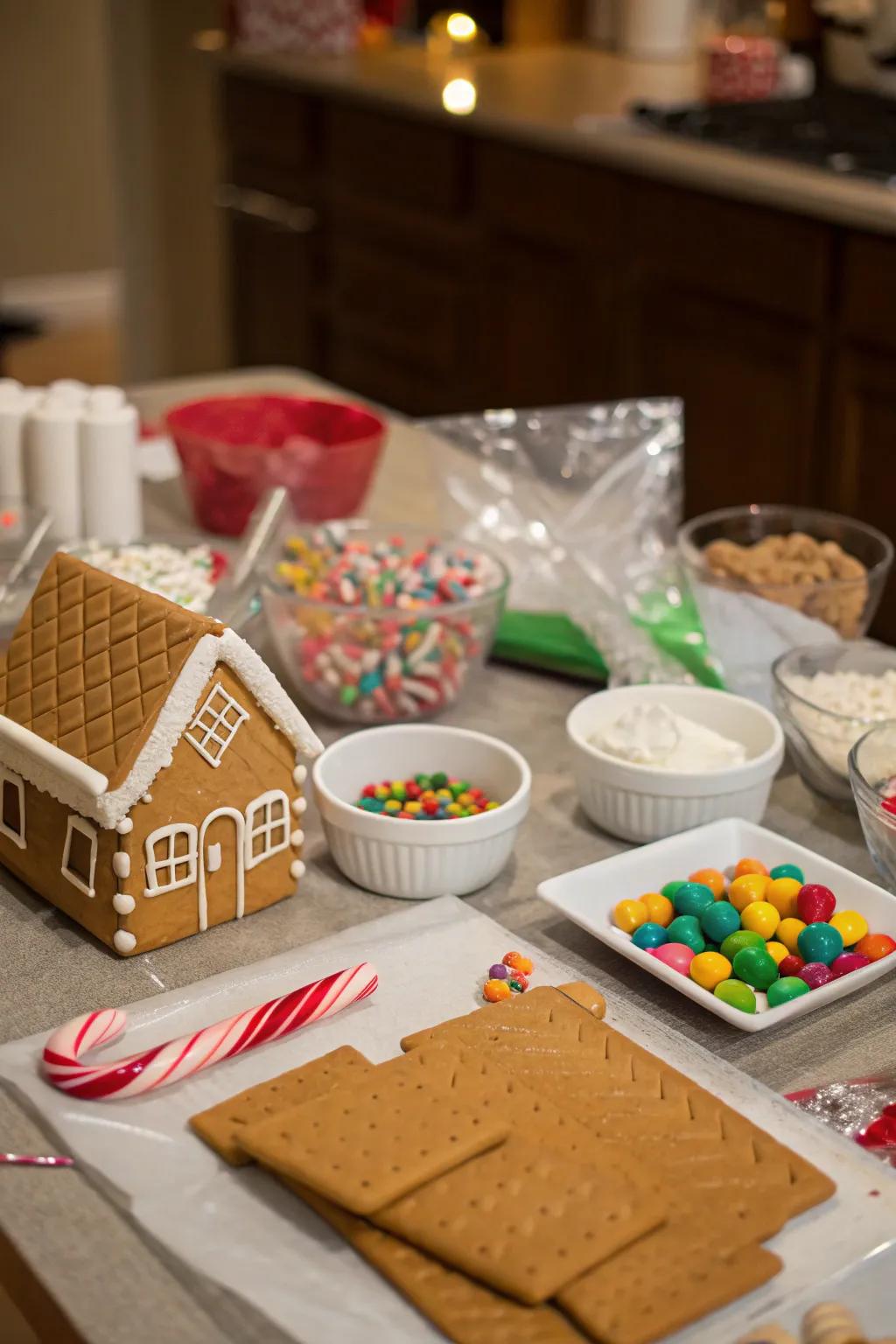 Unleash your imagination and festive spirit with a gingerbread house competition.