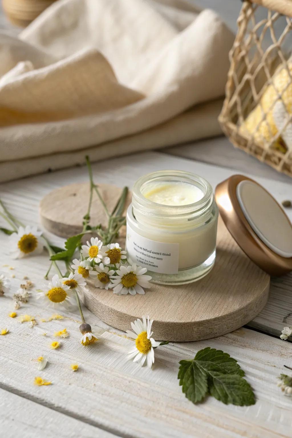 Soothe your lips with the calming touch of chamomile.