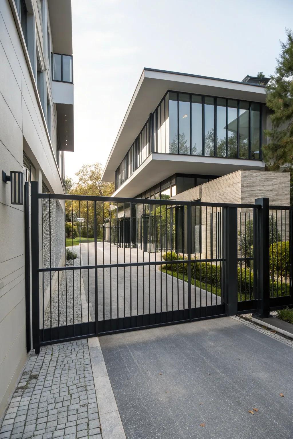 Cantilever gates offer a floating impression.