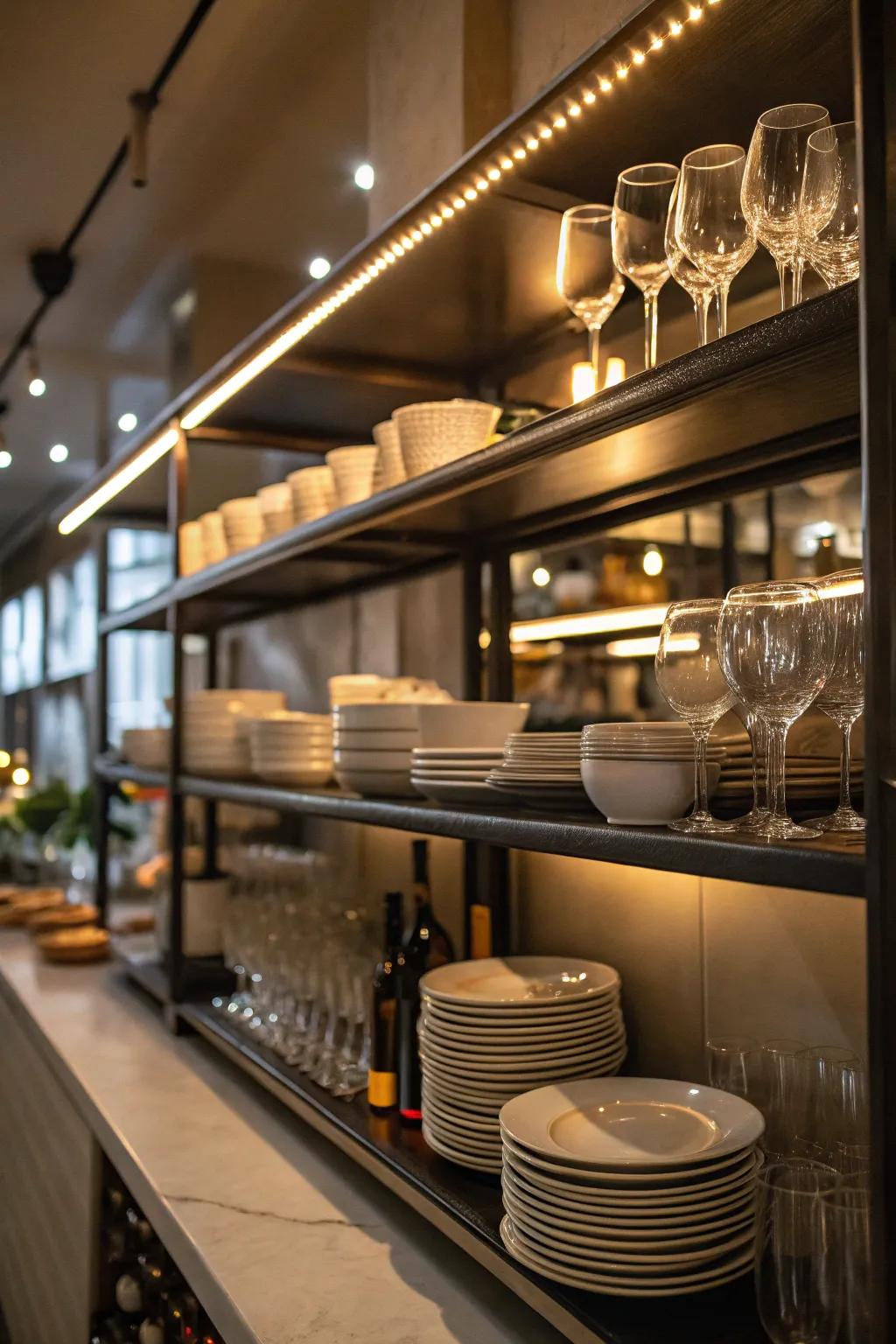 Lights create a warm atmosphere.