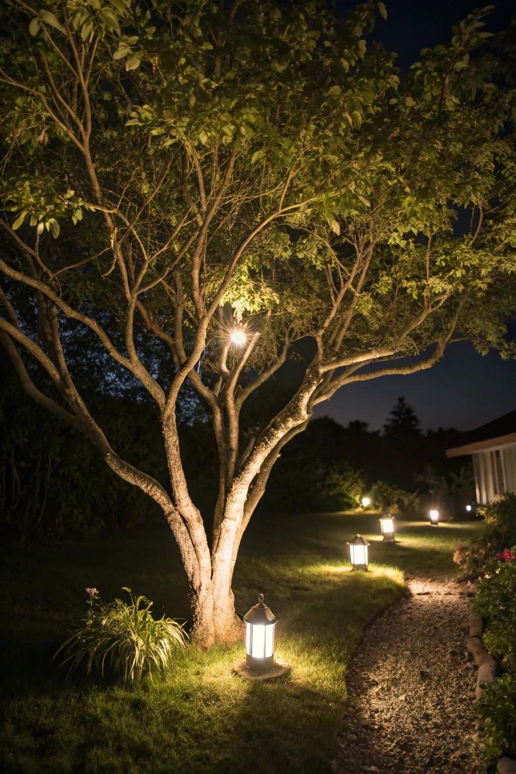 Your garden gains a magical feel from night lighting.
