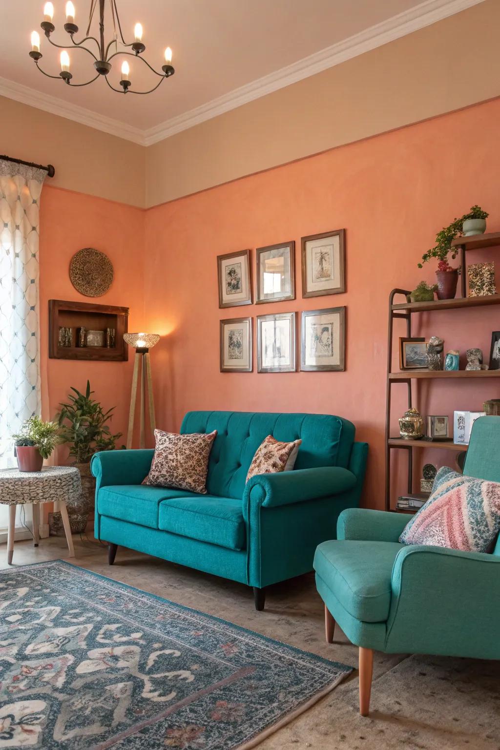 Uncommon color matches can energize your living space with playful charm.